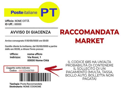 raccomandata market codice 697